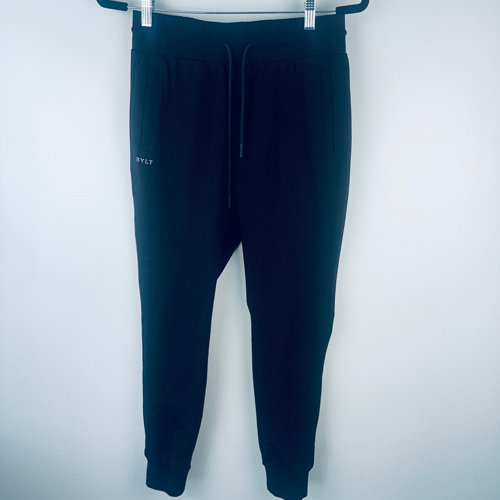 BYLT Premium Basics Everyday Joggers Black Slim Fit Athletic Pants Mens Small